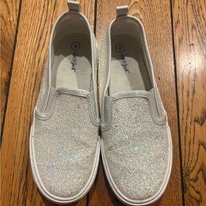 Cat & Jack Silver Glitter Kids Sneakers